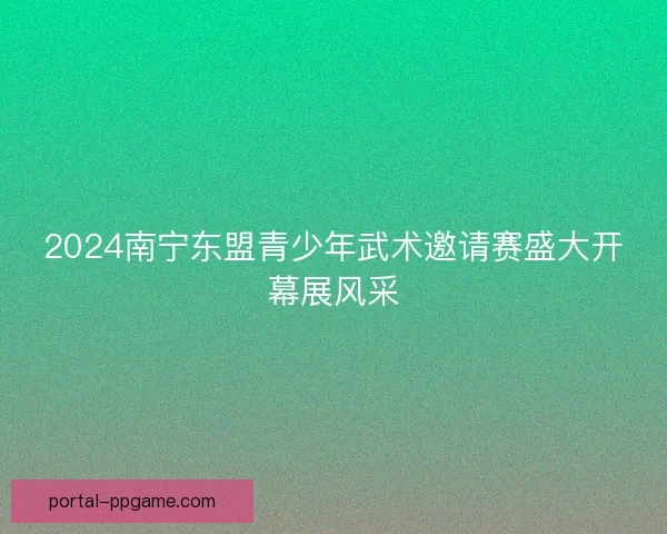 2024南宁东盟青少年武术邀请赛盛大开幕展风采 2024南宁东盟青少年武术邀请赛盛大开幕展风采